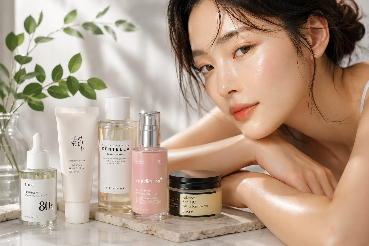 Authentic Korean skincare products for glass skin
